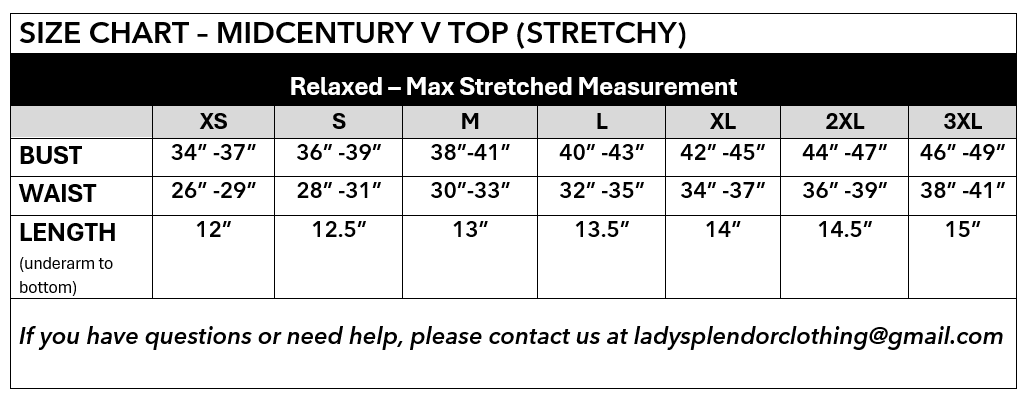 Midcentury V Top in Black and Orange Stripe