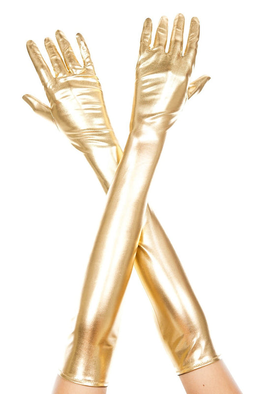 Metallic Lurex Extra Long Opera Gloves